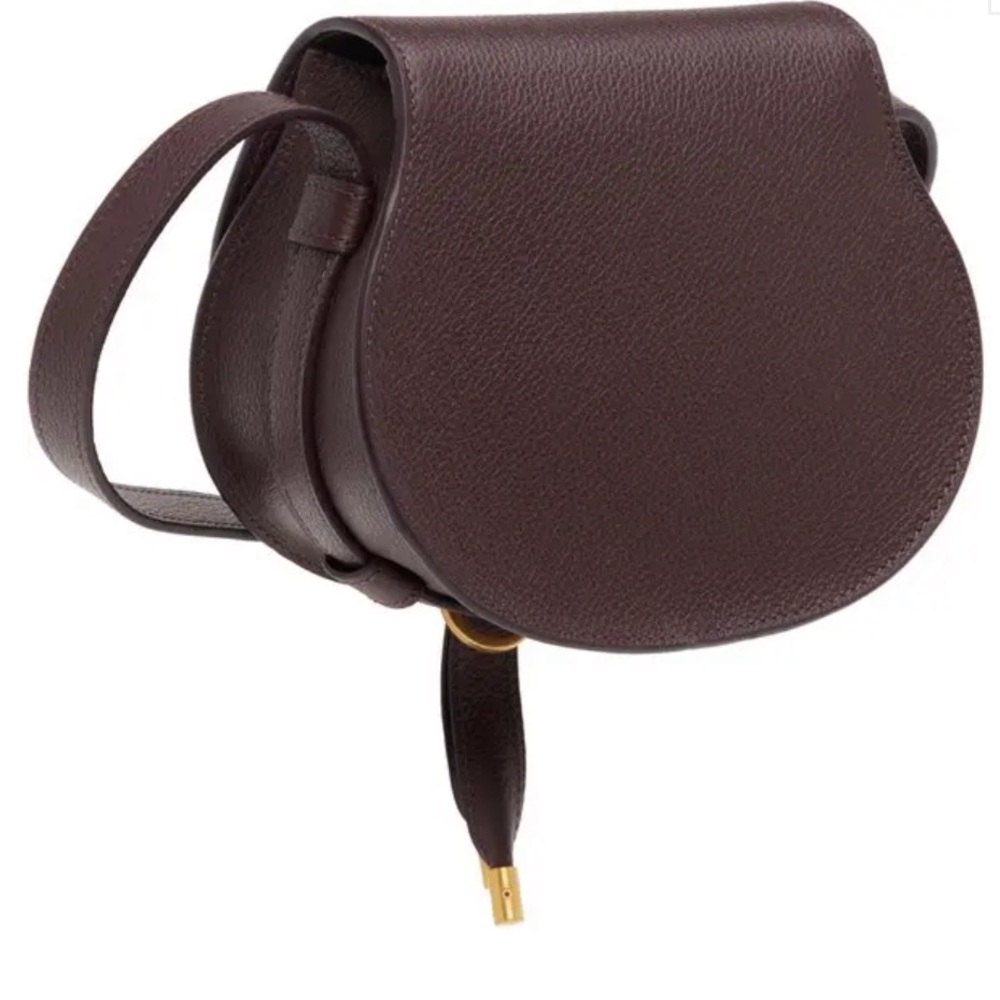 Chloe Small Marcie Saddle Bag Deep Violine EUC Retail $1350 - Picture 11 of 14
